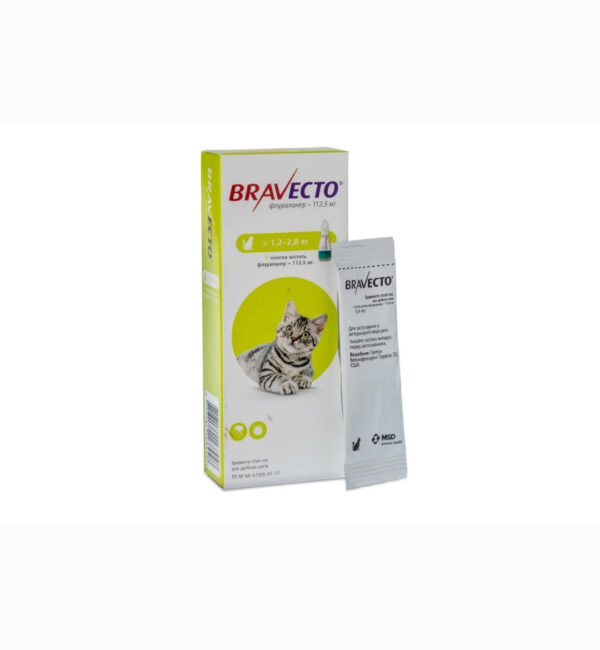 Bravecto spot it drops for cats weighing from 1.2 to 2.8 kg., Against ticks and fleas - Image 1