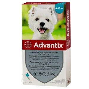 Advantix drops from fleas and ticks for dogs weighing 4-10 kg