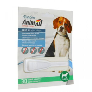 AnimAll VetLine Flea & Tick drops spot-on for dogs 10-20 kg, 0.4 ml x 3pcs