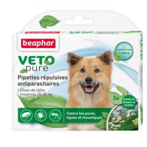 Beaphar Drops Bio Spot On from fleas, ticks and mosquitoes for dogs weighing 15-30 kg 3 pipettes