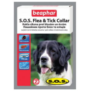 Collar beaphar SOS against fleas and ticks for dogs, from 6 months, 70cm