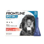 Frontline (fipronil) Spot on flea and tick treatment for dogs 40-60 kg (XL) 3 pipettes