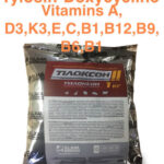 Doxycycline hydrochloride, tylosin tartrate, vitamins