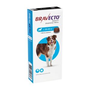 Bravecto chews tablets flea and tick Large Dogs 20-40 kg, 1000 mg fluralaner