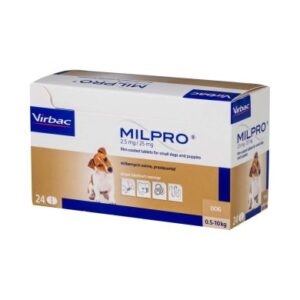 Milpro 2.5mg/25mg Worming Tablets for Small Dogs and Puppies