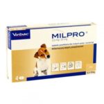 Milpro 2.5 mg / 25 mg (milbemycin oxime, praziquantel) Worming for dogs 0.5 - 5 kg, 4 tablets