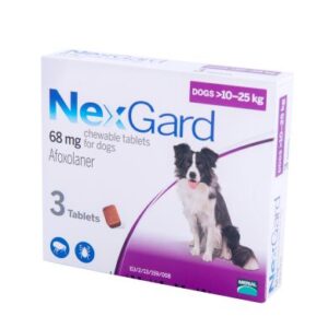 NexGard (afoxolaner) for fleas and ticks for dogs 10-25 kg 3 tablets
