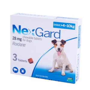 NexGard (afoxolaner) tablets for fleas and ticks for dogs 4-10 kg 3 tablets