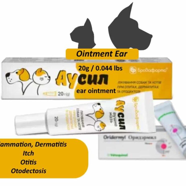 Vetoquinol Oridermyl for Dogs & Cats ear ointment 10 g Loopyvet