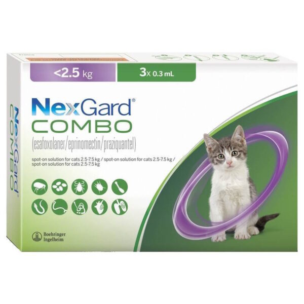 NexGard Combo spot on for Cats up to 2.5 kg (5.5lb